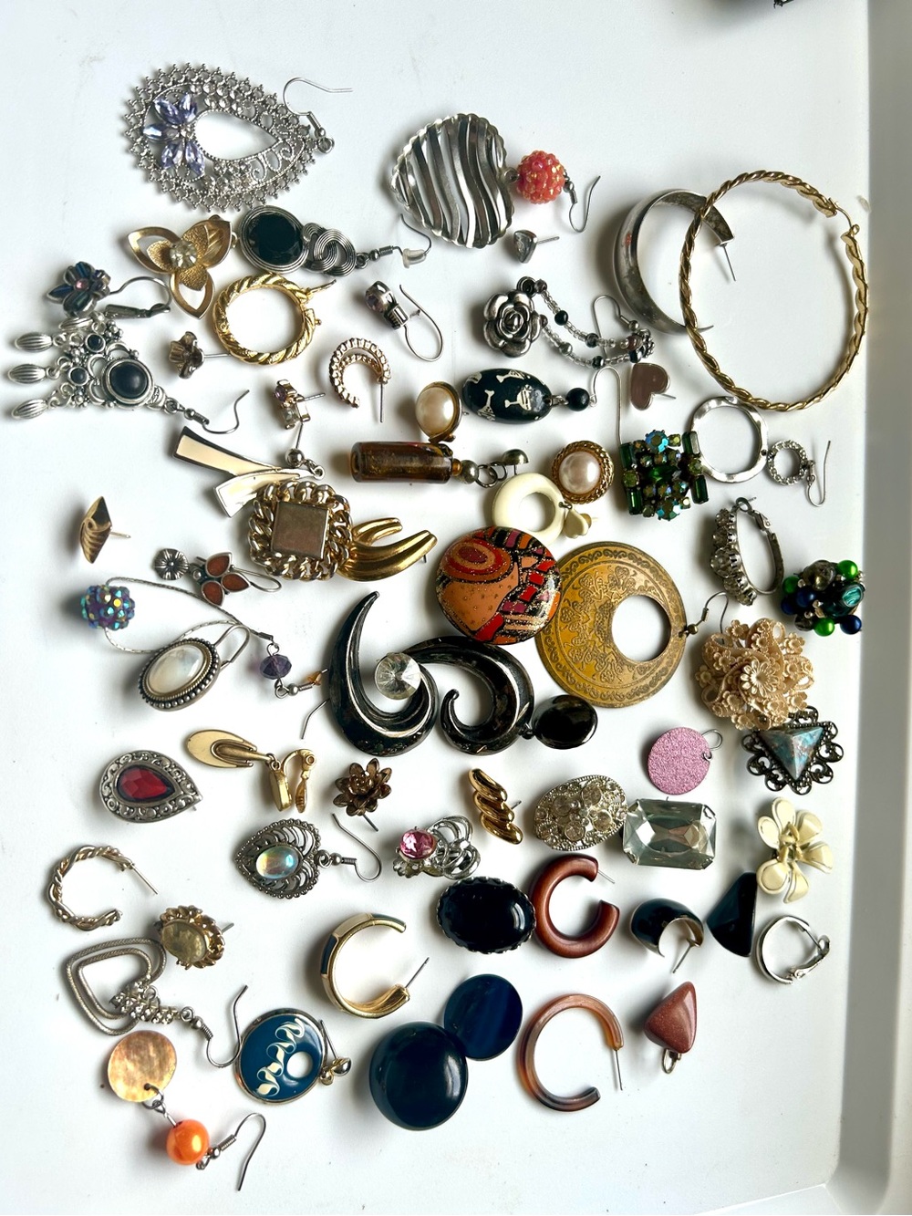 VTG Single Earring Lot Sterling Silver Plated Signed Costume Jewelry Craft DIY - Picture 8 of 9